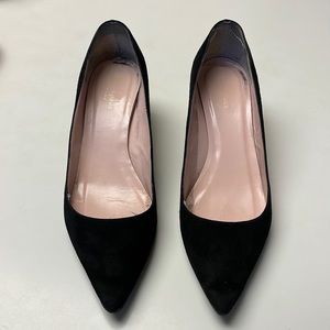 Kate Spade Suede Block Heel Black Pump.